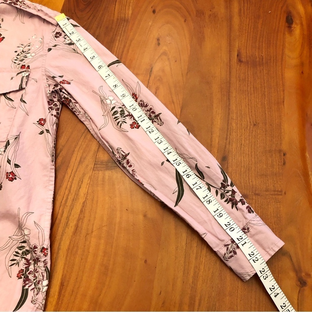 Joe Fresh Boho Cottagecore Pink Floral Pattern Artsy Button Down Shirt Blouse. - Picture 11 of 13